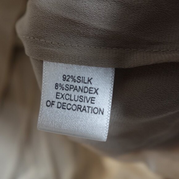 St.John Womens Top 2 Beige Metallic Silk Blend Short Sleeve - Picture 5 of 9